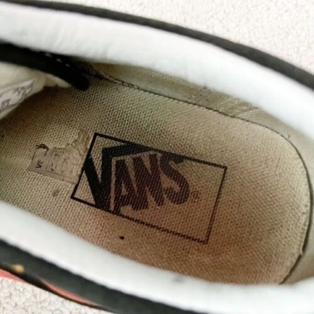 Vans Old Skool Flame Black and White Skate Shoes Men’s 5.5 Women 7 Fire Skater